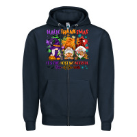 Navy Hallothanksmas it's the most wonderful time of the Zipper Hoodie - NancyCooperArtShop