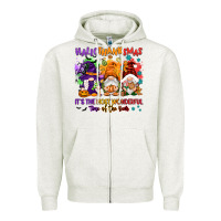 Oatmeal Heather Hallothanksmas it's the most wonderful time of the Zipper Hoodie - NancyCooperArtShop