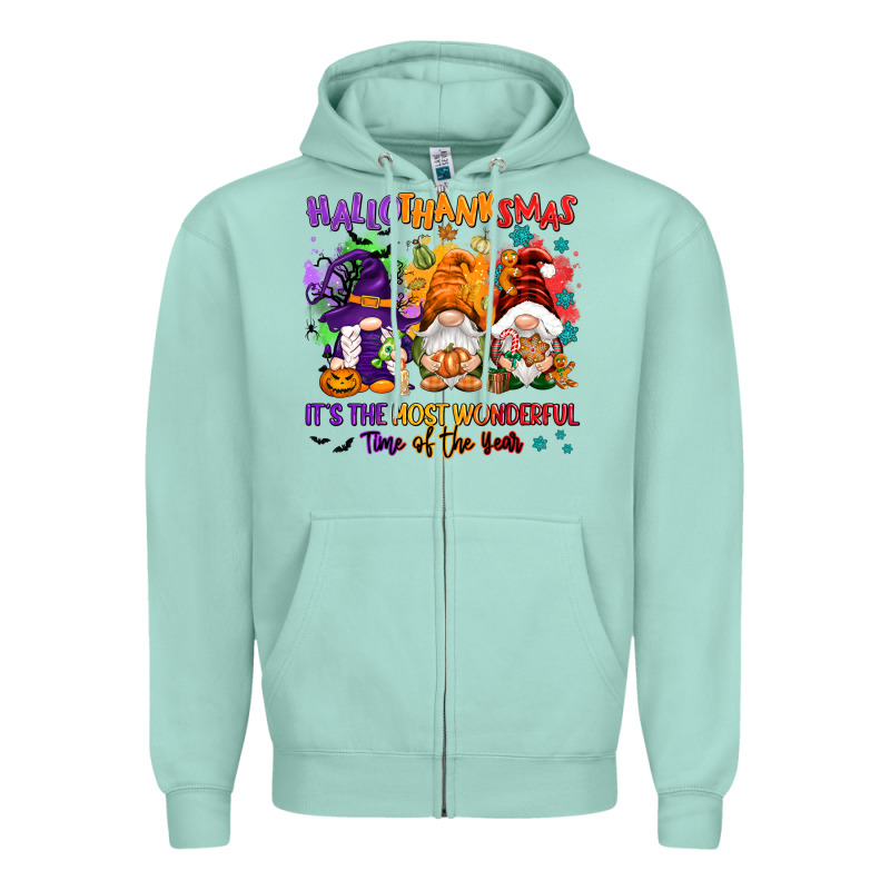 Hallothanksmas It's The Most Wonderful Time Of The Zipper Hoodie by NancyCooperArtShop | Teevron