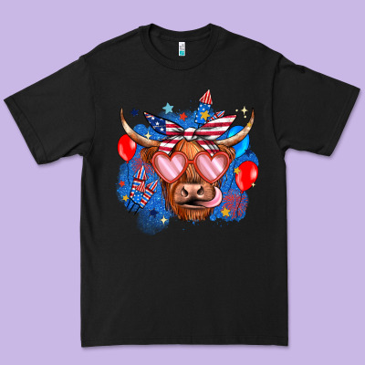Western America Cow Premium Tee Designed By Jahusdesignshop