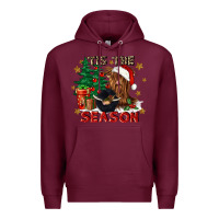 Burgundy tis the season Premium Hoodie - CowGirlArtShop
