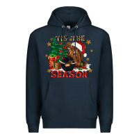 Navy tis the season Premium Hoodie - CowGirlArtShop