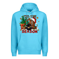 Ocean Blue tis the season Premium Hoodie - CowGirlArtShop