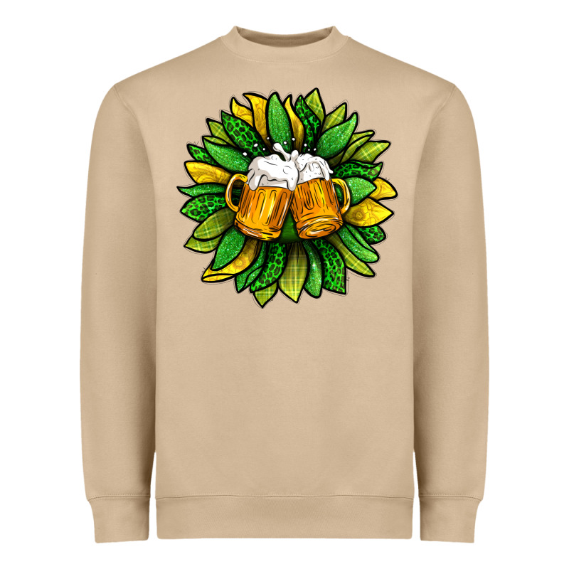 St. Patricks Sunflower With Beer Heavyweight Sweatshirt by BundleAndBundleShop | Teevron