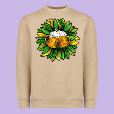 St. Patricks Sunflower With Beer Heavyweight Sweatshirt Designed By Bundleandbundleshop