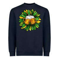 Navy St. Patricks Sunflower With Beer Heavyweight Sweatshirt - BundleAndBundleShop