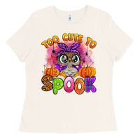 Bone too cute to spook with owl Ladies Tee - Artiststas