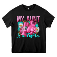 Black Breast Cancer My Aunt İs A Fighter Heavy Core Tee - Artiststas