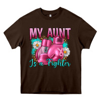 Chocolate Brown Breast Cancer My Aunt İs A Fighter Heavy Core Tee - Artiststas