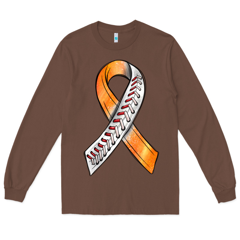 Kidney Cancer Ribbon Baseball Long Sleeve Tee by BundleAndBundleShop | Teevron