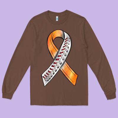 Kidney Cancer Ribbon Baseball Long Sleeve Tee Designed By Bundleandbundleshop