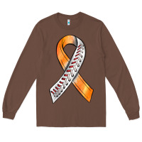 Chestnut Kidney Cancer Ribbon Baseball Long Sleeve Tee - BundleAndBundleShop