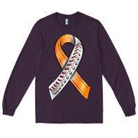 Plum Kidney Cancer Ribbon Baseball Long Sleeve Tee - BundleAndBundleShop