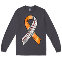 Smoke Kidney Cancer Ribbon Baseball Long Sleeve Tee - BundleAndBundleShop