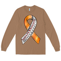Toasted Coconut Kidney Cancer Ribbon Baseball Long Sleeve Tee - BundleAndBundleShop