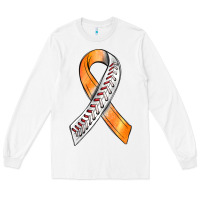 White Kidney Cancer Ribbon Baseball Long Sleeve Tee - BundleAndBundleShop
