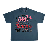 Midnight Navy this girl will change the world Urban Heavy Tee - MaliasSmallBusiness