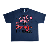 Navy this girl will change the world Urban Heavy Tee - MaliasSmallBusiness