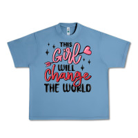 Pebble Blue this girl will change the world Urban Heavy Tee - MaliasSmallBusiness