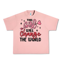 Salmon this girl will change the world Urban Heavy Tee - MaliasSmallBusiness