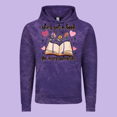 She's Got A Book For Every Situation Vintage Hoodie Designed By Maliassmallbusiness