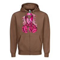 Chestnut breast cancer with boxing gloves Zipper Hoodie - NancyCooperArtShop