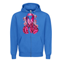True Royal breast cancer with boxing gloves Zipper Hoodie - NancyCooperArtShop