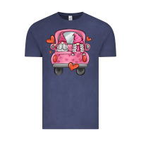 Vintage Denim valentines day gnome truck Vintage Tee - MaliasSmallBusiness