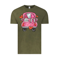 Vintage Olive valentines day gnome truck Vintage Tee - MaliasSmallBusiness