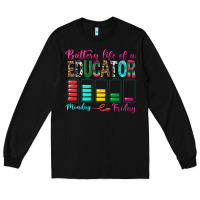 Black Battery Life Of A Educator Long Sleeve Tee - BundleAndBundleShop