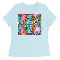 Baby Blue western mama Ladies Tee - RanaPortraitStore