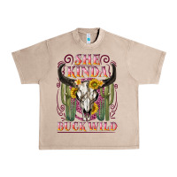 French Oak she kinda buck wild with bull skull Urban Heavy Tee - NancyCooperArtShop