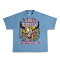 Pebble Blue she kinda buck wild with bull skull Urban Heavy Tee - NancyCooperArtShop