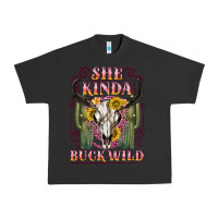 Pigment Black she kinda buck wild with bull skull Urban Heavy Tee - NancyCooperArtShop