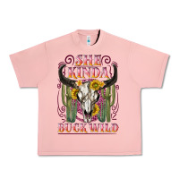 Salmon she kinda buck wild with bull skull Urban Heavy Tee - NancyCooperArtShop