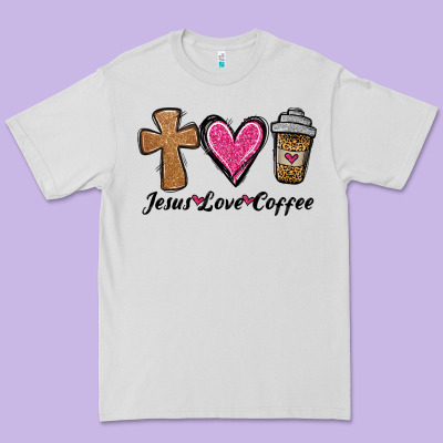 Jesus Love Coffee Premium Tee Designed By Jasminsmagicworld