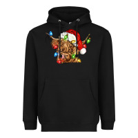 Black christmas heifer cow Heavyweight Hoodie - CowGirlArtShop