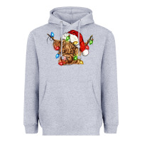 Heather Grey christmas heifer cow Heavyweight Hoodie - CowGirlArtShop