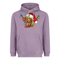 Lavender christmas heifer cow Heavyweight Hoodie - CowGirlArtShop