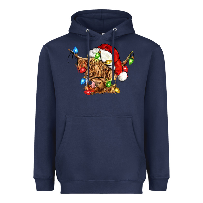 Christmas Heifer Cow Heavyweight Hoodie by CowGirlArtShop | Teevron