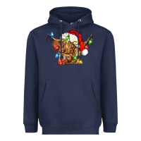 Navy christmas heifer cow Heavyweight Hoodie - CowGirlArtShop
