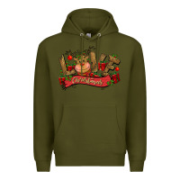 Army Green love christmas reindeer Premium Hoodie - CowGirlArtShop