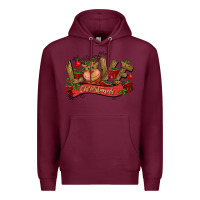 Burgundy love christmas reindeer Premium Hoodie - CowGirlArtShop