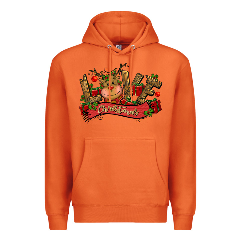 Love Christmas Reindeer Premium Hoodie by CowGirlArtShop | Teevron