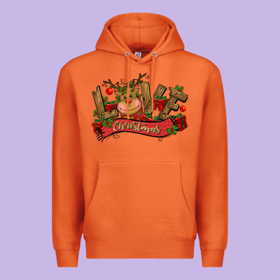 Love Christmas Reindeer Premium Hoodie Designed By Cowgirlartshop