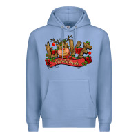 Colony Blue love christmas reindeer Premium Hoodie - CowGirlArtShop