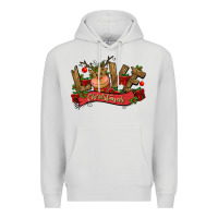Dove Grey love christmas reindeer Premium Hoodie - CowGirlArtShop