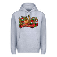 Heather Grey love christmas reindeer Premium Hoodie - CowGirlArtShop