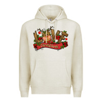 Oatmeal Heather love christmas reindeer Premium Hoodie - CowGirlArtShop
