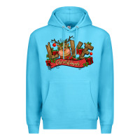 Ocean Blue love christmas reindeer Premium Hoodie - CowGirlArtShop